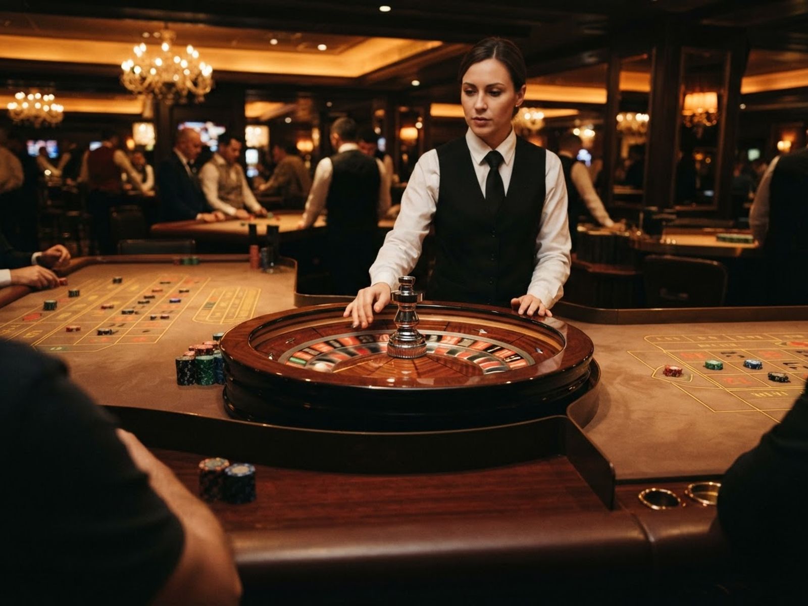 Table de roulette en direct avec croupier