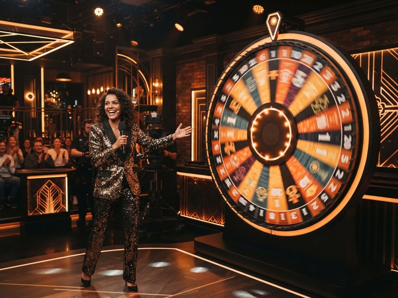 Jeu de casino live avec roue de la fortune