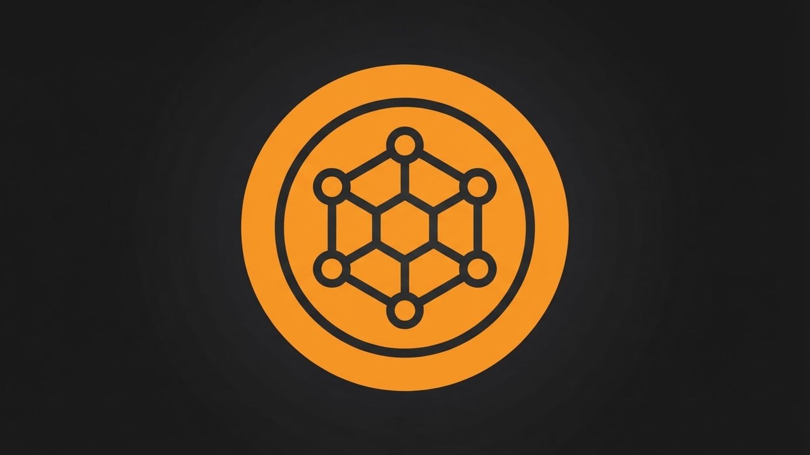 Icône de pièce de cryptomonnaie hexagonale