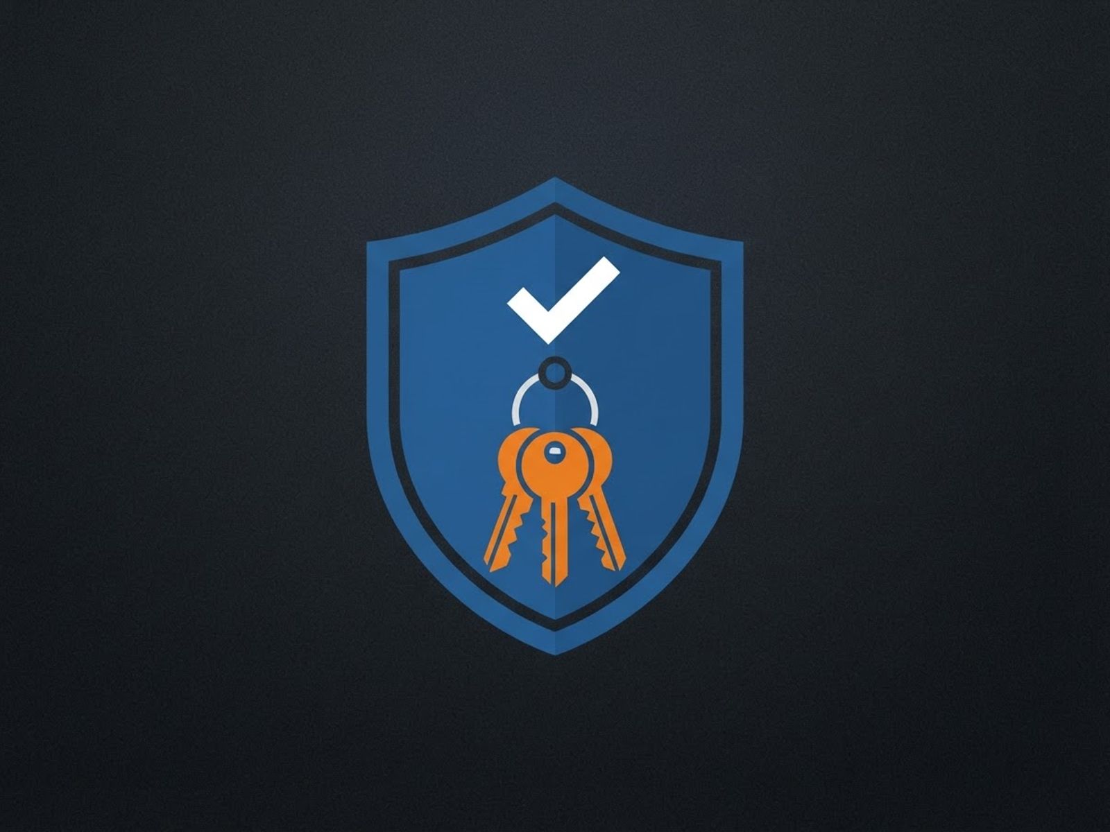 Bouclier avec clés sur badge de confiance